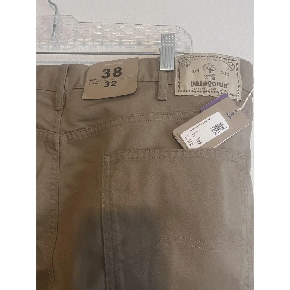 Patagonia Pants Mens 38x32 Beige Organic Cotton Canvas 5-Pocket Khaki Workwear - Picture 4 of 4